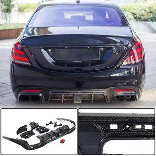 Dyfuzor tylnego zderzaka z końcówkami wydechu (do S63/S65 AMG 2018-2021, Carbon) zdjęcia 1