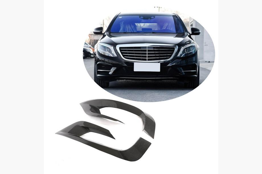 Mercedes S-class W222 2013-2022 Nakładki na Przedni Zderzak z Włókna Węglowego (dla AMG-Line 2014-2017) Image
