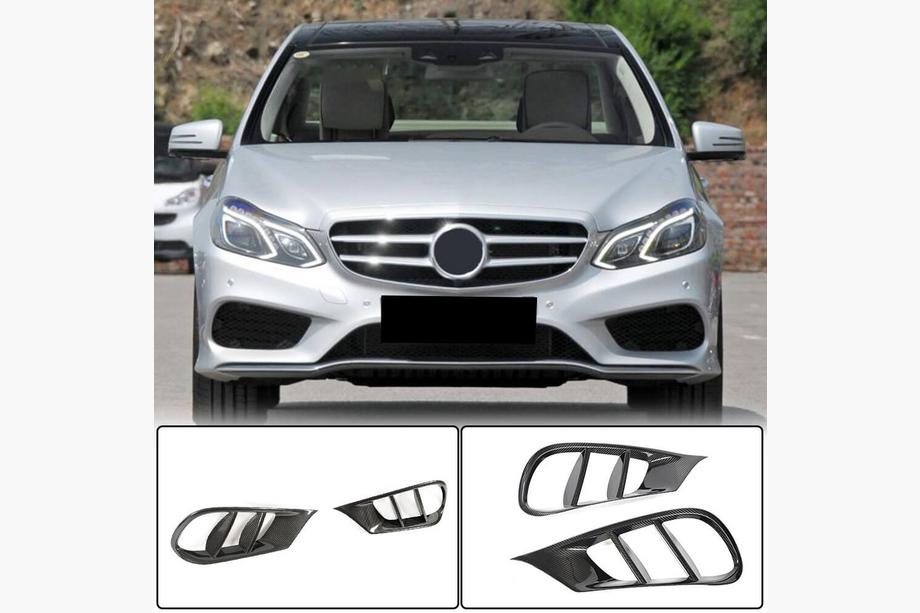 Mercedes E-class W212 2009-2016 Wstawki do przedniego zderzaka (dla AMG-Line 2013-2016, Carbon) Zdjęcia 1