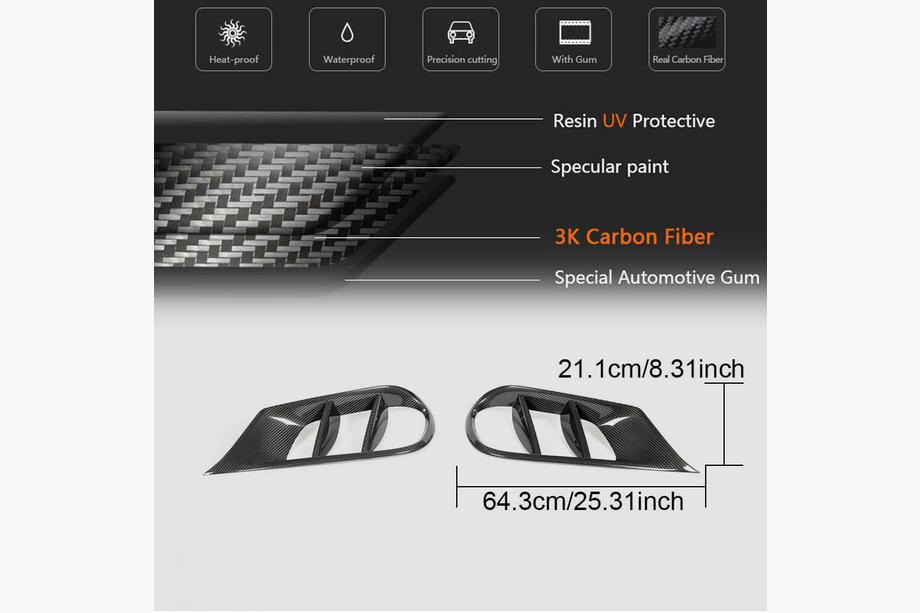 Mercedes E-class W212 2009-2016 Wstawki do przedniego zderzaka (dla AMG-Line 2013-2016, Carbon) Zdjęcia 4