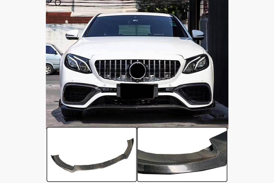 Mercedes E-class W213 2016-2023 Nakładka na przedni zderzak Lip V1 do E63 AMG 2016-2019 Carbon Image
