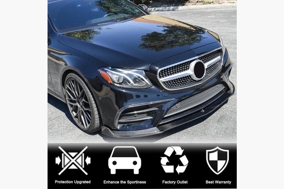 Mercedes E-class W213 2016-2023 Nakładka na Przedni Zderzak Lip V1 do AMG-Line / E43 AMG 2016-2019, Carbon Zdjęcia 2