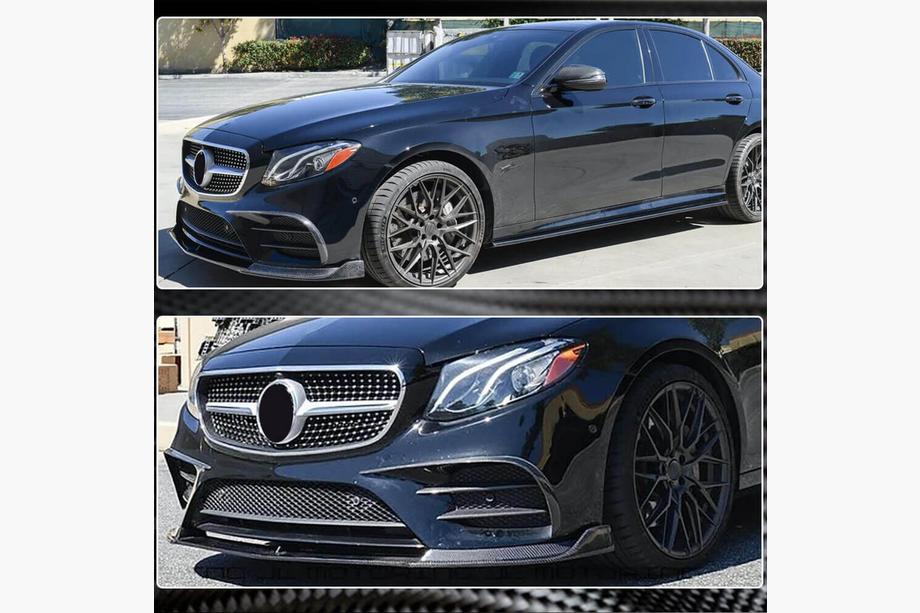 Mercedes E-class W213 2016-2023 Nakładka na Przedni Zderzak Lip V1 do AMG-Line / E43 AMG 2016-2019, Carbon Zdjęcia 3