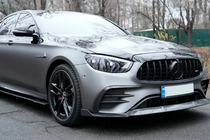 Mercedes E-class W213 2016-2023 Nakładki na przedni zderzak (do AMG-Line 2020+, Suchy Carbon) zdjęcia 3