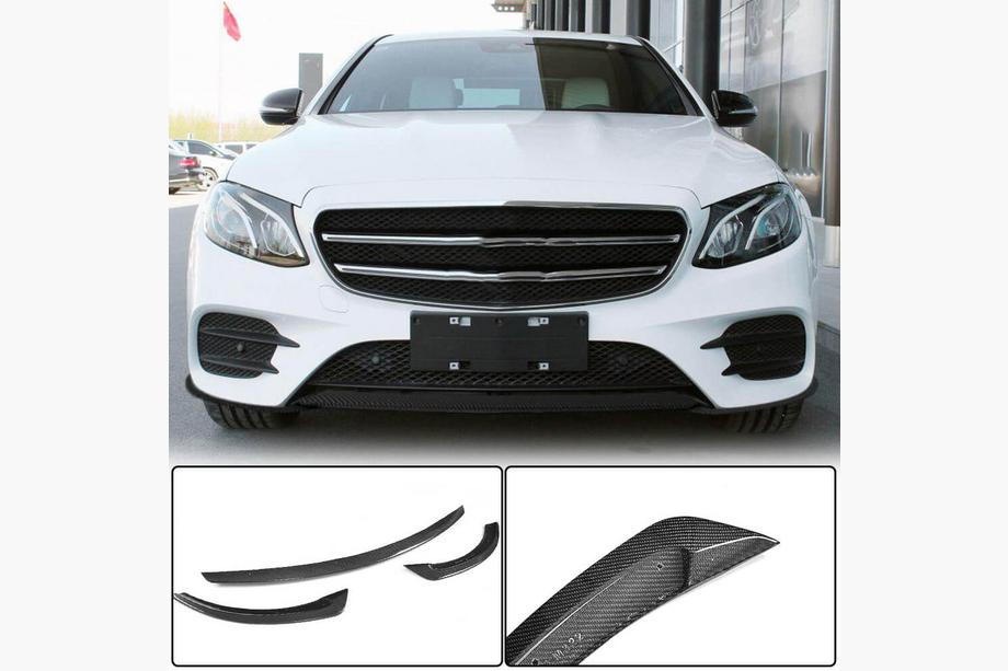 Mercedes E-class W213 2016-2023 Nakładka na Zderzak Przedni Lip V2 do AMG-Line / E43 AMG 2016-2019, Carbon Image