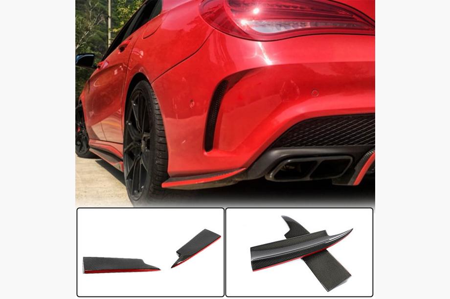 Mercedes CLA C117 2013-2019 Nakładki na tylny zderzak V2 (do AMG-Line / CLA45 AMG SD, Carbon) Image