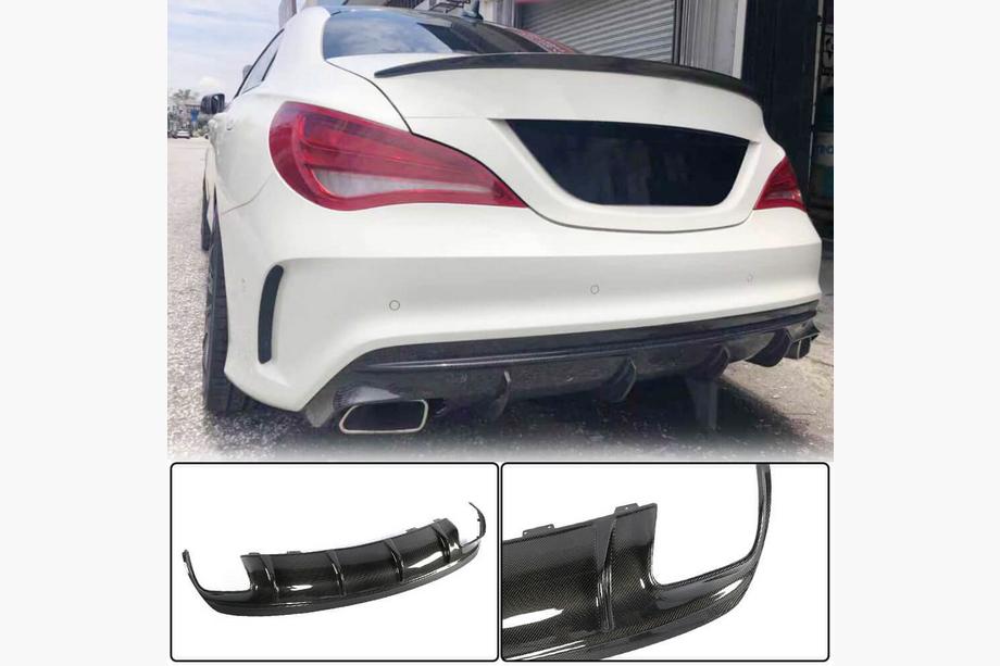 Mercedes CLA C117 2013-2019 Dyfuzor tylnego zderzaka do AMG-Line / CLA45 AMG 2017-2019, Carbon Zdjęcia 1