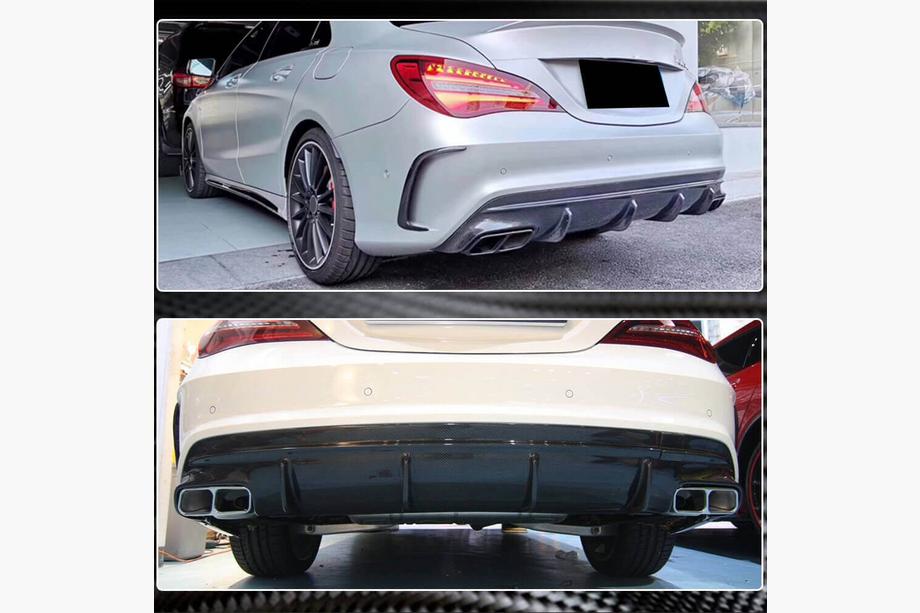 Mercedes CLA C117 2013-2019 Dyfuzor tylnego zderzaka do AMG-Line / CLA45 AMG 2017-2019, Carbon Zdjęcia 4