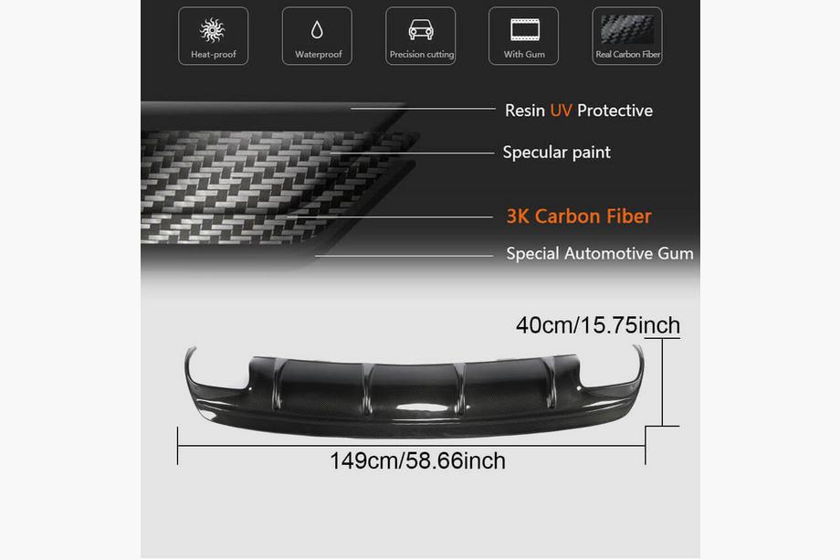 Mercedes CLA C117 2013-2019 Dyfuzor tylnego zderzaka do AMG-Line / CLA45 AMG 2017-2019, Carbon Zdjęcia 5