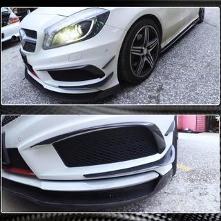 Nakładki na Przedni Zderzak z Włókna Węglowego (dla AMG-Line / A45 AMG HB 2013-2015) Mercedes A-class W176 2012-2018 zdjęcia 4