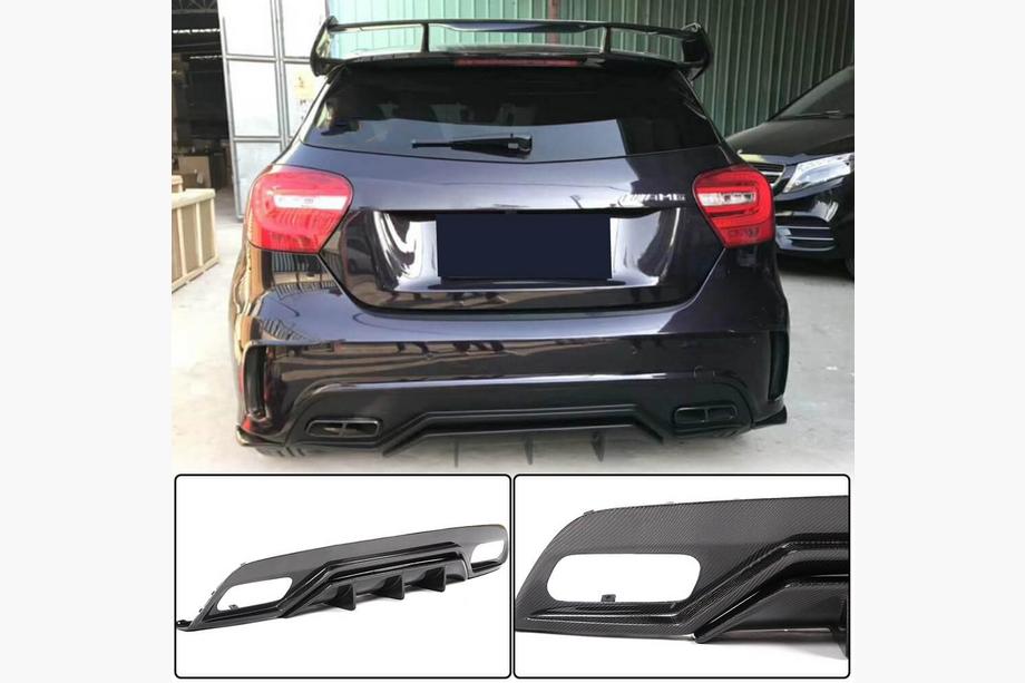 Mercedes A-class W176 2012-2018 Dyfuzor Tylnego Zderzaka V2 (do AMG-Line / A45 AMG HB) Image