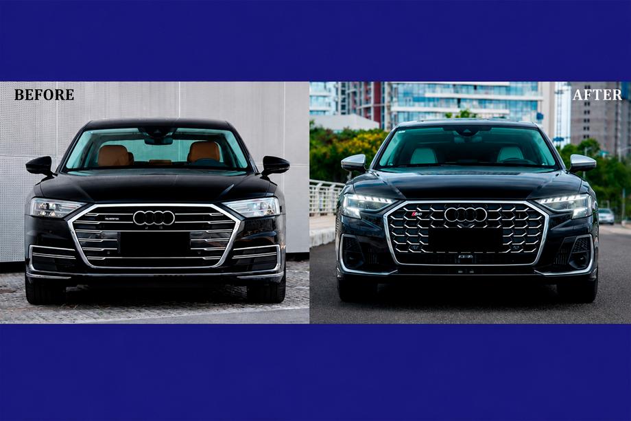 Audi A8 2018- Zestaw restylingowy z wymianą reflektorów (Do S8 2025) Image