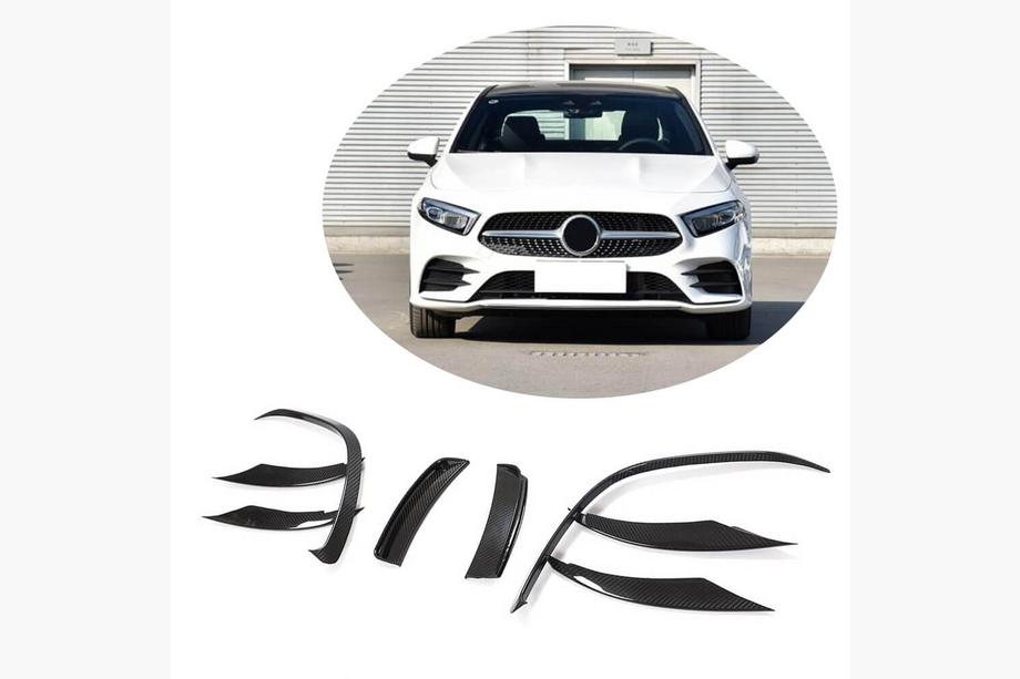 Mercedes A-class W177 2018- Nakładki na Przedni Zderzak z Włókna Węglowego (dla AMG-Line SD 2018-2021) Image
