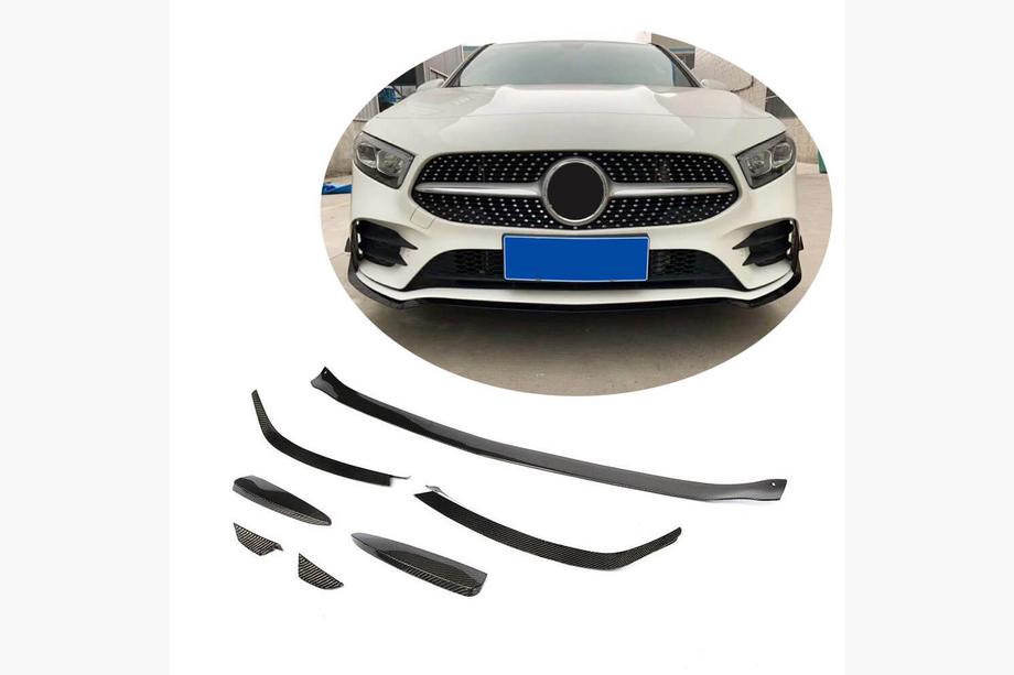Mercedes A-class W177 2018- Nakładka Zderzaka Przedniego Lip V1 do AMG-Line SD 2018-2021 Carbon Image