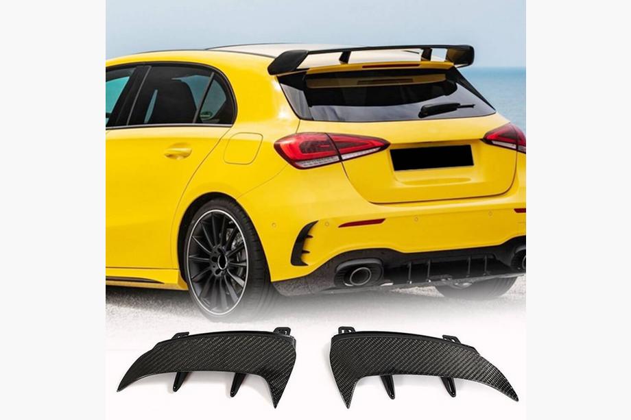 Mercedes A-class W177 2018- Nakładki na tylny zderzak (do A45 AMG 2021-2023, Carbon) Zdjęcia 1