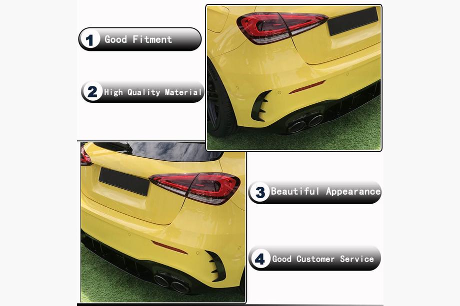 Mercedes A-class W177 2018- Nakładki na tylny zderzak (do A45 AMG 2021-2023, Carbon) Zdjęcia 3