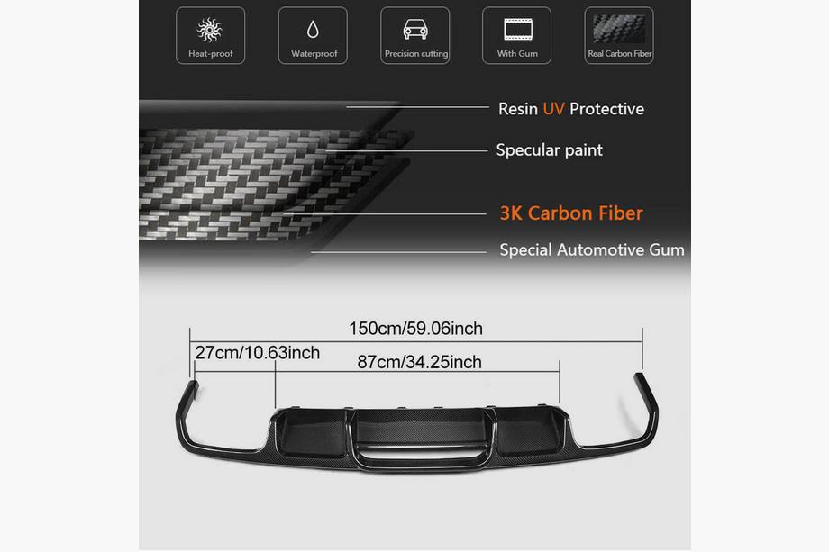 Mercedes CLS C218 2011-2018 Dyfuzor tylnego zderzaka (do Base/CLS63 AMG 2015-2018, Carbon) Zdjęcia 6