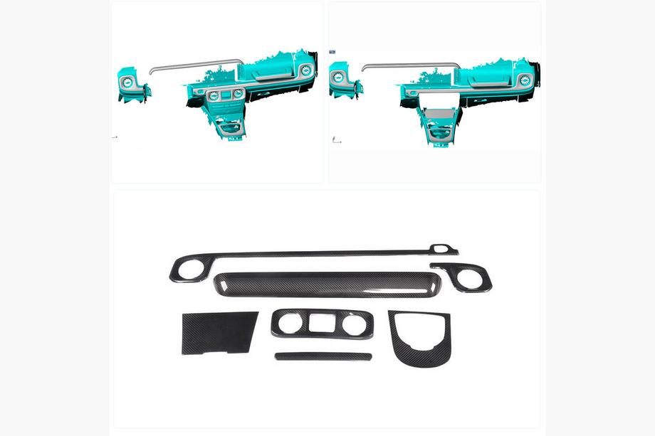 Mercedes G class W463 2018-2024 Zestaw wstawek karbonowych do wnetrza V1 Zdjęcia 2
