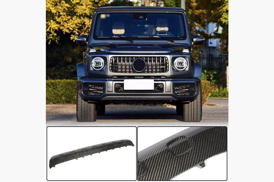 Mercedes G class W463 2018-2024 Nakładka na przedni zderzak V1 (do G63 AMG, Suchy Carbon) Image