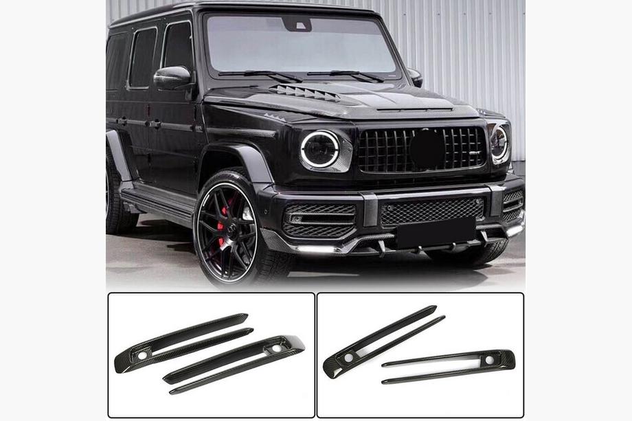 Mercedes G class W463 2018-2024 Nakładki na światła przeciwmgielne z karbonu (do G63 AMG) Image