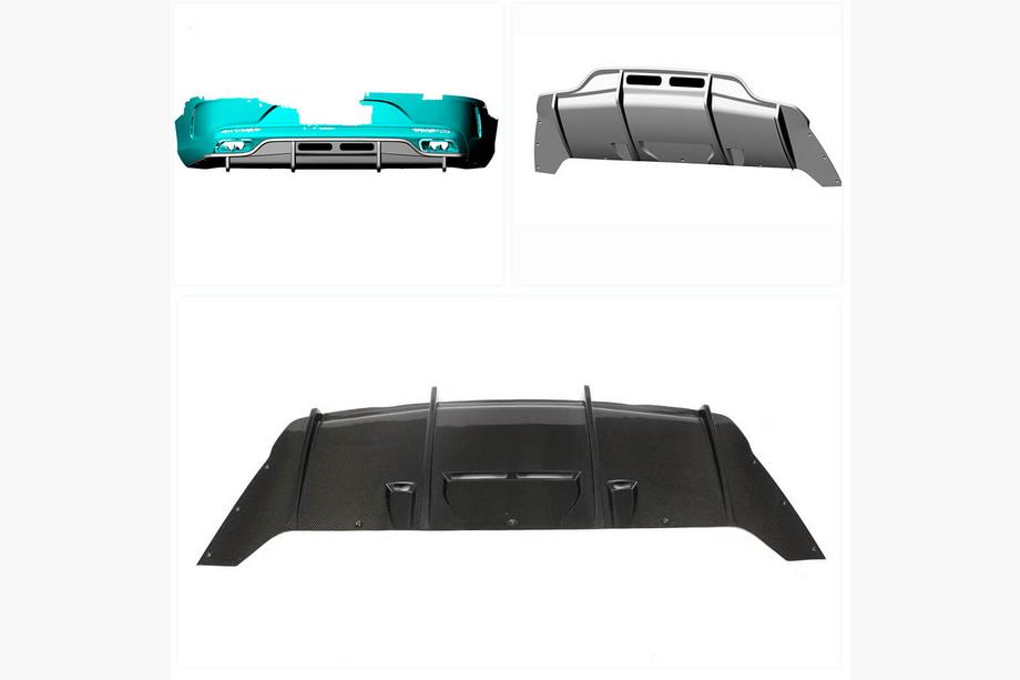Mercedes S-class C217 Coupe 2014-2020 Dyfuzor tylnego zderzaka do AMG-Line 2015-2018, Carbon Zdjęcia 2