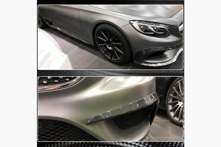 Mercedes S-class C217 Coupe 2014-2020 Nakładki na Przedni Zderzak z Włókna Węglowego (dla AMG-Line 2015-2018) Zdjęcia 6