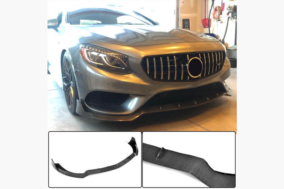 Mercedes S-class C217 Coupe 2014-2020 Nakładka Zderzaka Przedniego Lip V2 do AMG-Line 2015-2018 Carbon Zdjęcia 2