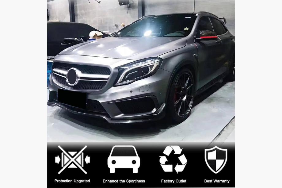 Mercedes GLA X156 2014-2019 Nakładki na Przedni Zderzak z Włókna Węglowego do GLA45 AMG 2013-2016 Zdjęcia 2