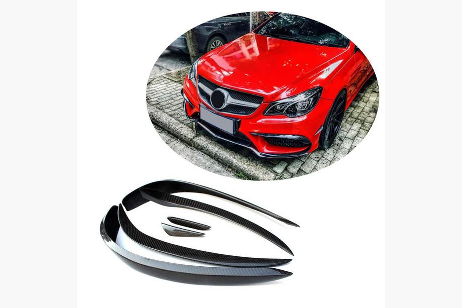Mercedes E-class coupe C207 2010-2017 Nakładki na Przedni Zderzak (do AMG-Line 2014-2016, Carbon) Image
