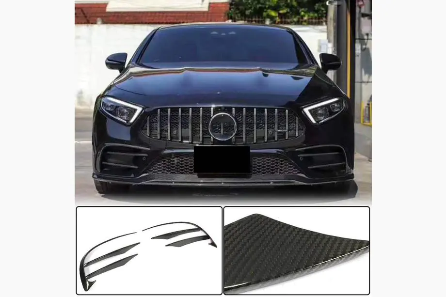 Mercedes CLS C257 2018- Nakładki na Zderzak Przedni (do AMG-Line 2018-2020, Carbon) Image