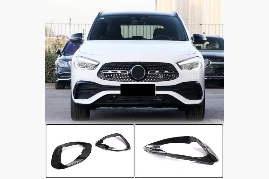 Mercedes GLA H247 2020- Nakładki na przedni zderzak V1 (do AMG/AMG-Line, karbon) Image