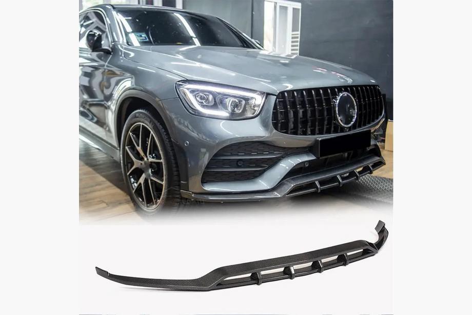 Mercedes GLC X253 2015-2022 Nakładka na przedni zderzak Lip do AMG-Line 2020+, Carbon Zdjęcia 1