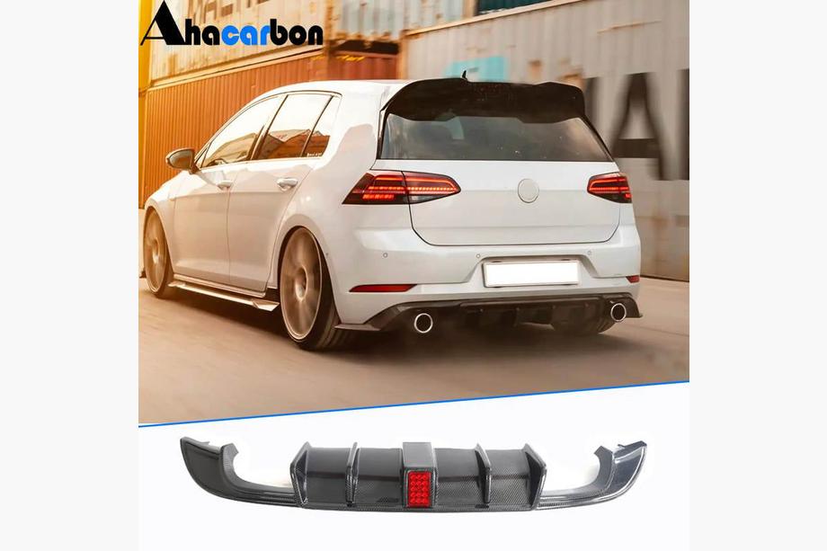 Volkswagen Golf 7/E-Golf 2012-2020 Dyfuzor tylnego zderzaka (do R-Line HB 2017-2020, Carbon) Image