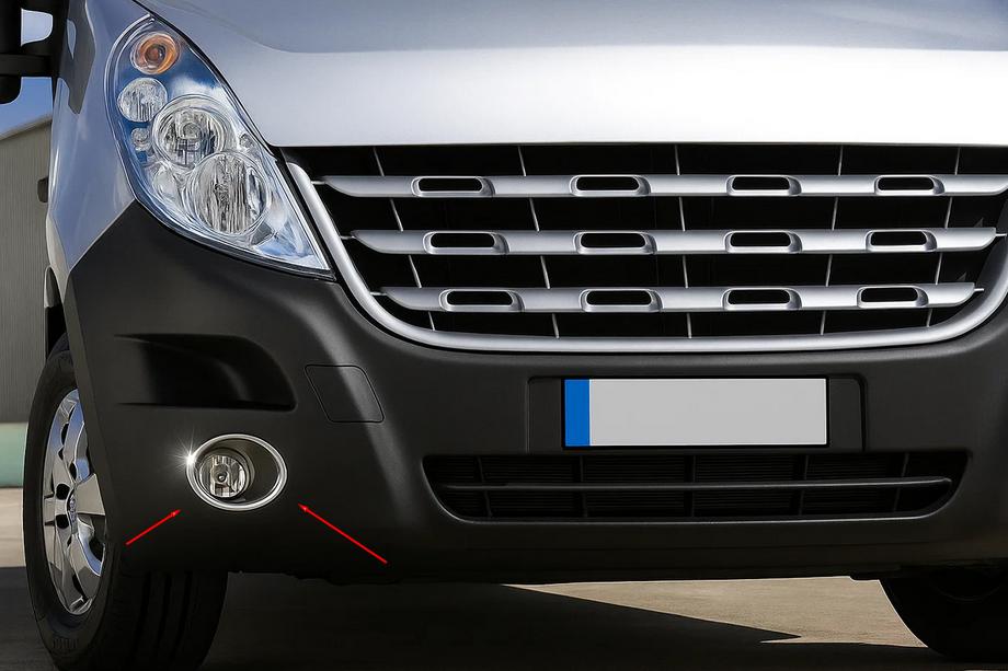 Opel Movano 2010-2021 Chromowane nakładki na światła przeciwmgielne (2 szt., stal nierdzewna) Image