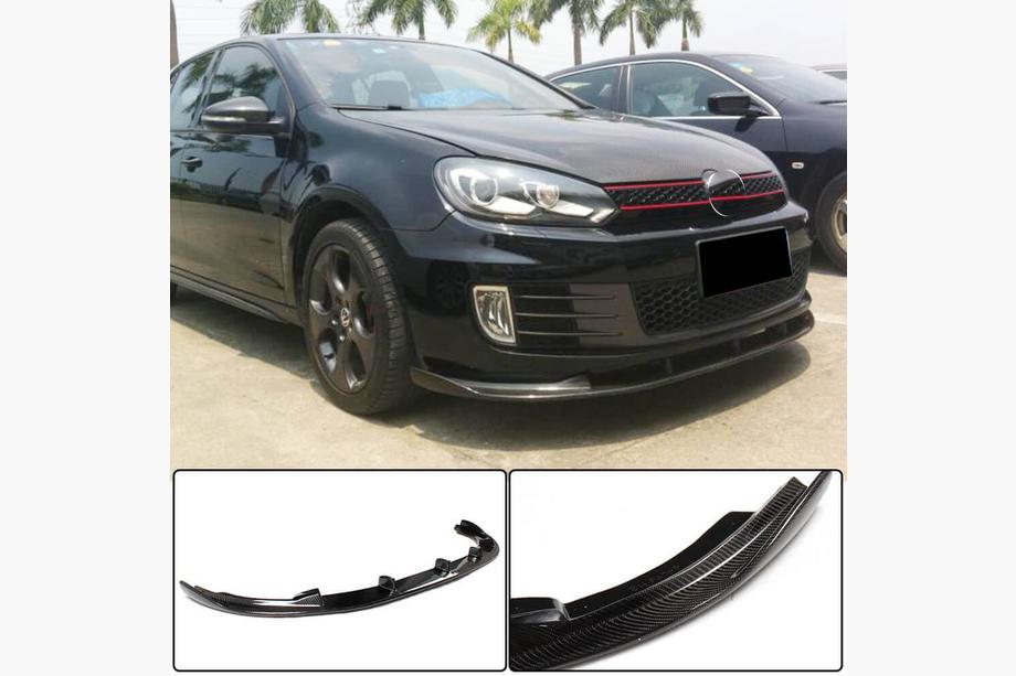 Volkswagen Golf 6 2008-2014 Nakładka Zderzaka Przedniego Lip V2 do GTI HB 2010-2013 Carbon Zdjęcia 1