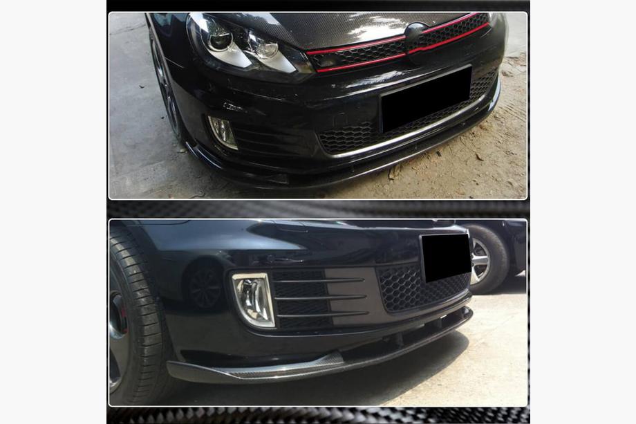 Volkswagen Golf 6 2008-2014 Nakładka Zderzaka Przedniego Lip V2 do GTI HB 2010-2013 Carbon Zdjęcia 3