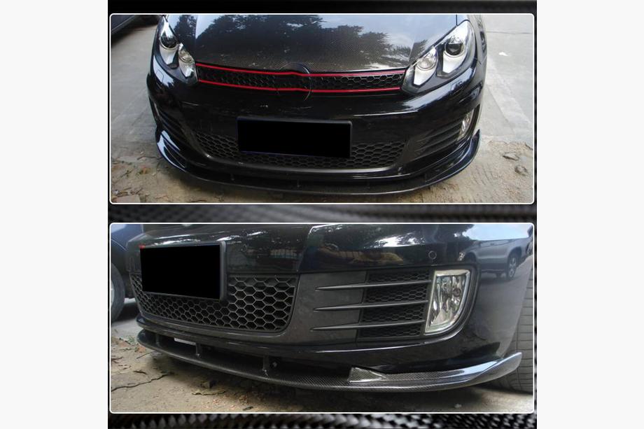 Volkswagen Golf 6 2008-2014 Nakładka Zderzaka Przedniego Lip V2 do GTI HB 2010-2013 Carbon Zdjęcia 4