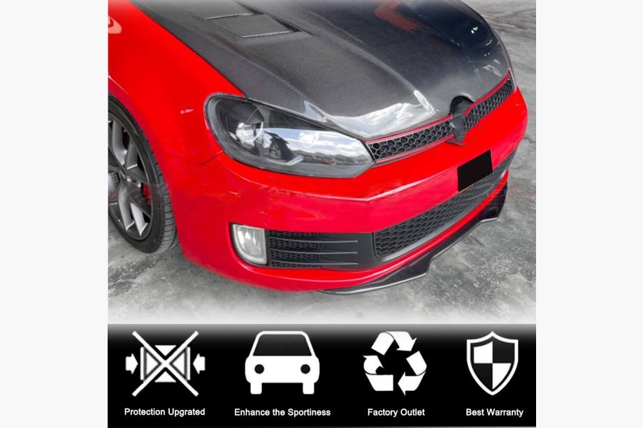 Volkswagen Golf 6 2008-2014 Nakładka na zderzak przedni Lip V4 do GTI HB 2010-2013 Carbon Zdjęcia 2