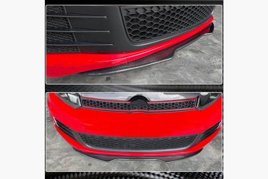 Volkswagen Golf 6 2008-2014 Nakładka na zderzak przedni Lip V4 do GTI HB 2010-2013 Carbon Zdjęcia 3
