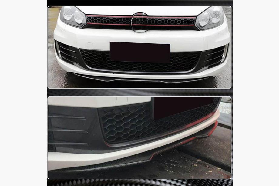 Volkswagen Golf 6 2008-2014 Nakładka na zderzak przedni Lip V4 do GTI HB 2010-2013 Carbon Zdjęcia 4