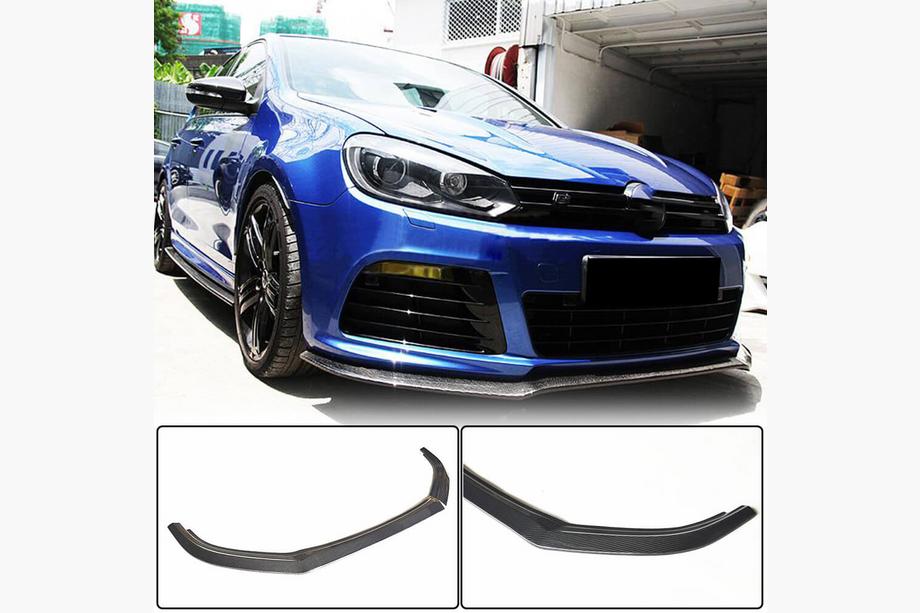 Volkswagen Golf 6 2008-2014 Nakładka na przedni zderzak Lip V1 do R HB 2010-2013, Carbon Zdjęcia 1