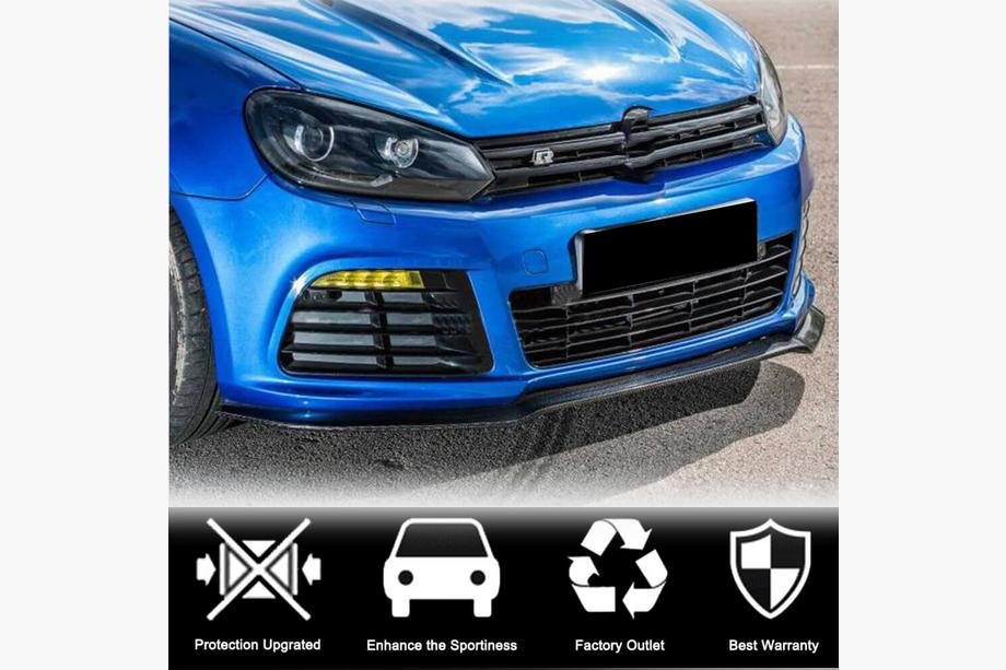 Volkswagen Golf 6 2008-2014 Nakładka na przedni zderzak Lip V1 do R HB 2010-2013, Carbon Zdjęcia 2
