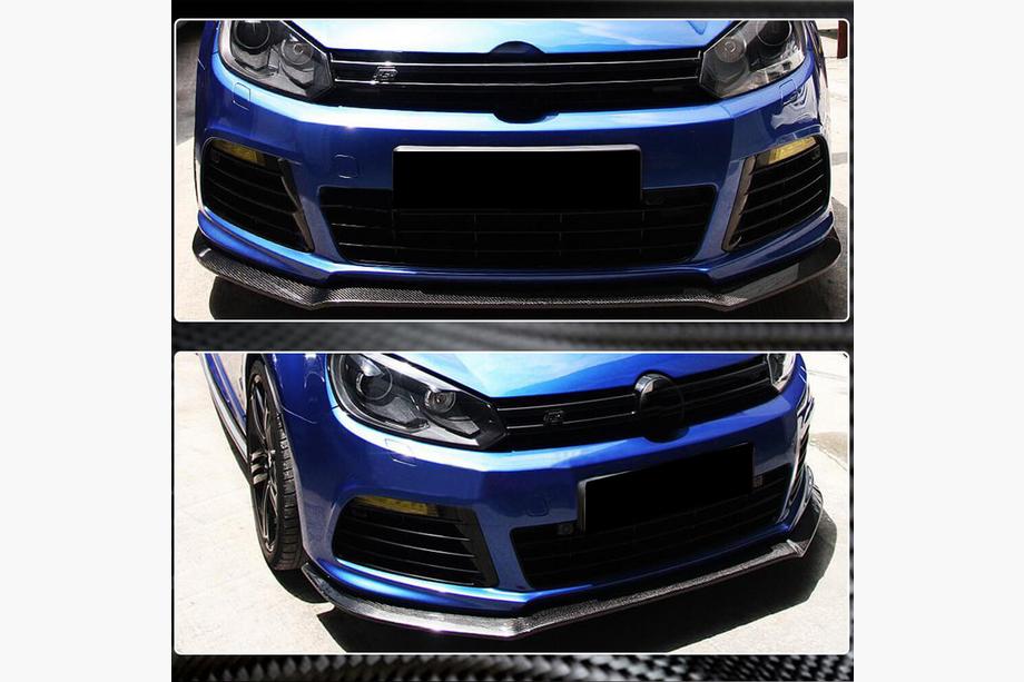 Volkswagen Golf 6 2008-2014 Nakładka na przedni zderzak Lip V1 do R HB 2010-2013, Carbon Zdjęcia 3