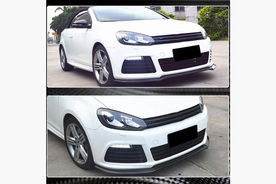 Volkswagen Golf 6 2008-2014 Nakładka na przedni zderzak Lip V1 do R HB 2010-2013, Carbon Zdjęcia 4