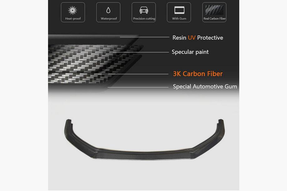 Volkswagen Golf 6 2008-2014 Nakładka na przedni zderzak Lip V1 do R HB 2010-2013, Carbon Zdjęcia 5