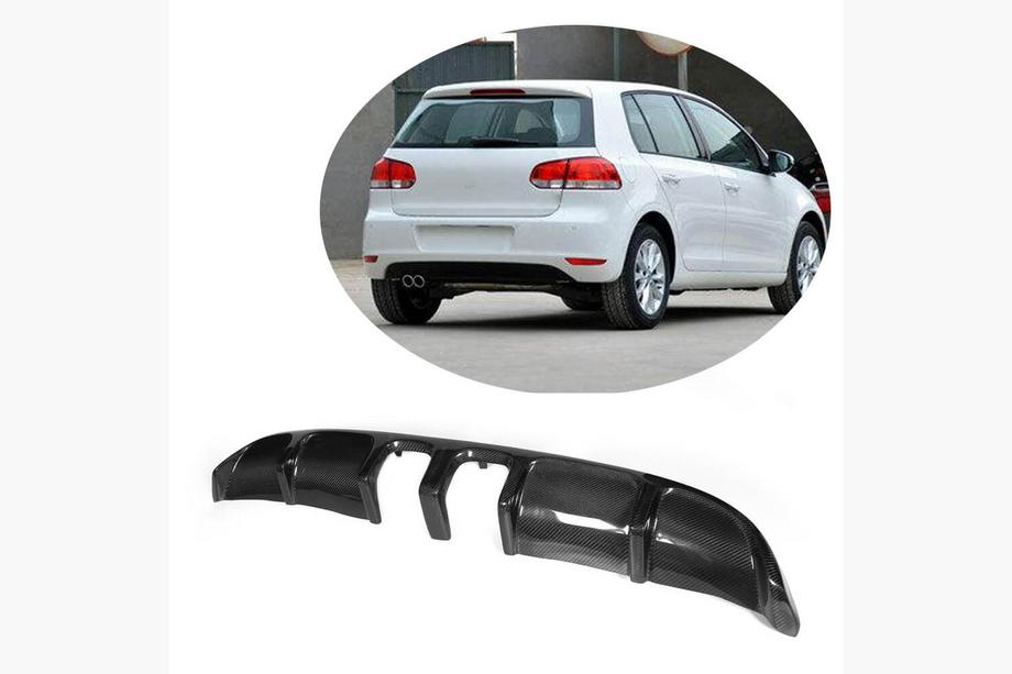 Volkswagen Golf 6 2008-2014 Dyfuzor Tylnego Zderzaka V2 (do Base HB 2010-2013, Carbon) Image