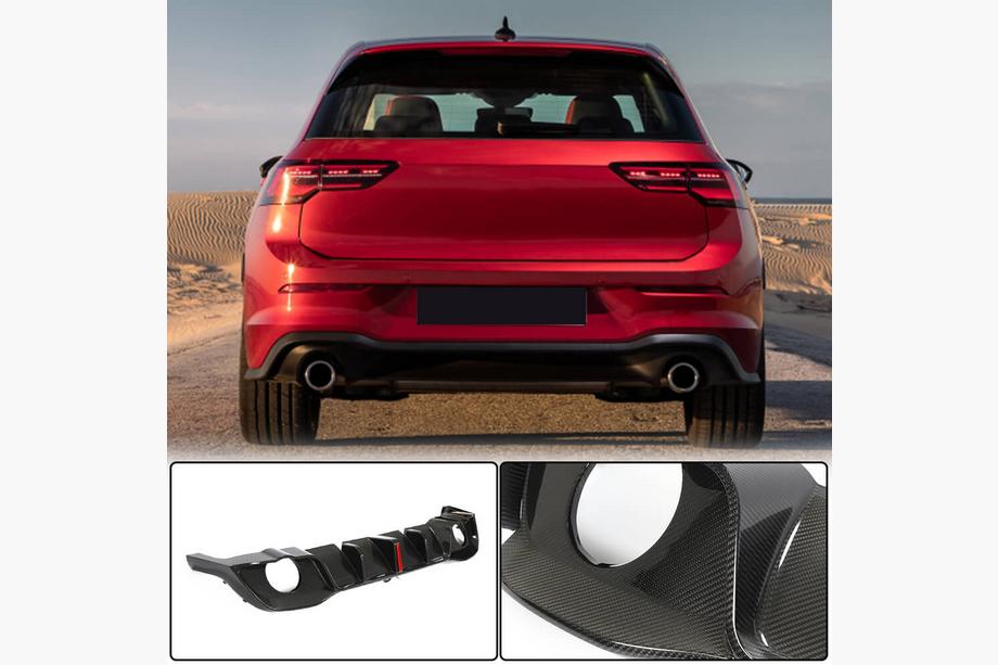 Volkswagen Golf 8 2019- Dyfuzor tylnego zderzaka (do GTI HB, Suchy Carbon) Image