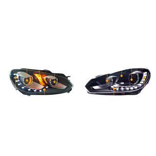 Reflektory przednie LED z światłami do jazdy dziennej (2 szt.) Volkswagen Golf 6 2008-2014 zdjęcia 3