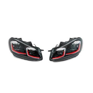 Przednie reflektory Golf 7 Style Red (bez sterowników, 2 szt.) Volkswagen Golf 6 2008-2014 zdjęcia 1