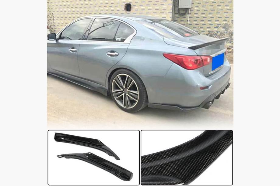 Infiniti Q50/Q60 2013-2024 Nakładki na tylny zderzak z karbonu do Q50 Base/Sport 2014-2017 Zdjęcia 1